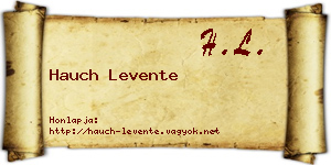 Hauch Levente névjegykártya
